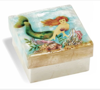 Mermaid & Seashells Capiz Box