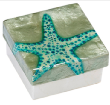 Blue Starfish Capiz Box