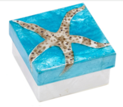White Starfish Capiz Box