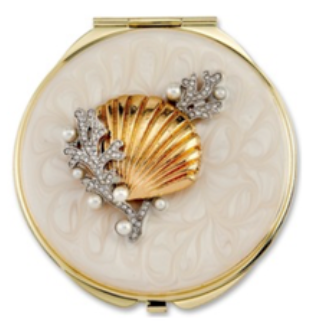Enamel Seashell Compact Mirror
