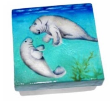 Manatee & Baby Capiz Box