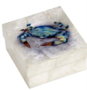Blue Crab Capiz Box - Large