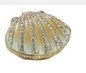 Bejeweled Yellow Clam Shell Trinket Box - Large