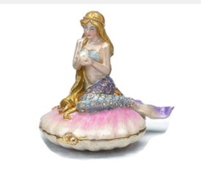 Bejeweled Mermaid on Shell Box II