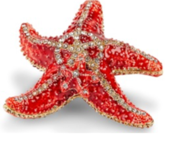 Bejeweled Starfish Box - Coral & Red