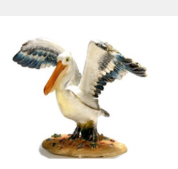 Bejeweled White Pelican Box - Large
