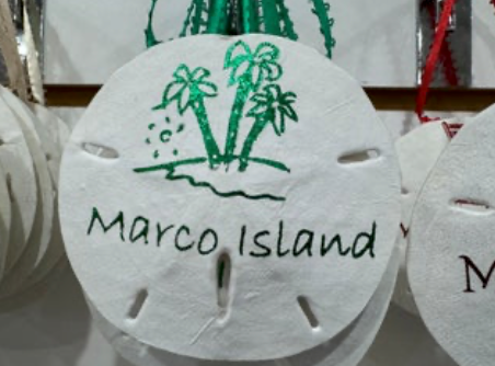 Sand Dollar Palm Trees on Beach Ornament