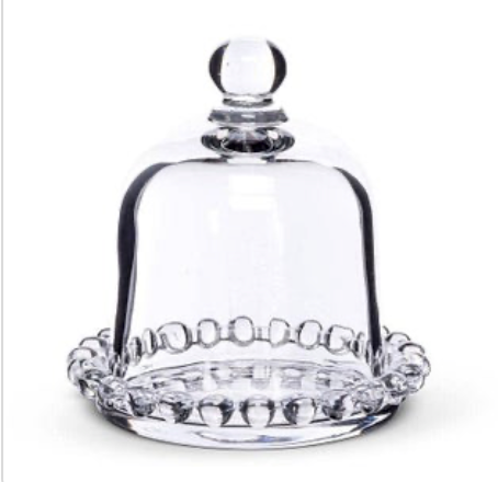 Glass Dome Display Plate with Ball Edge — 4" H