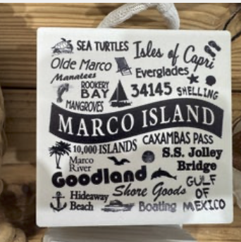 Marco Island Word Cloud Coaster