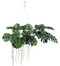 Hanging Faux Monstera Kokedama