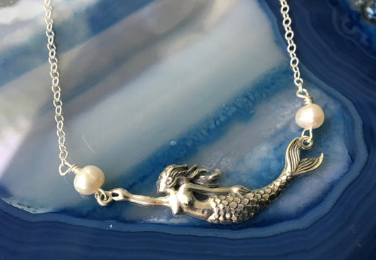 Mermaid Festoon Necklace, Sterling Silver
